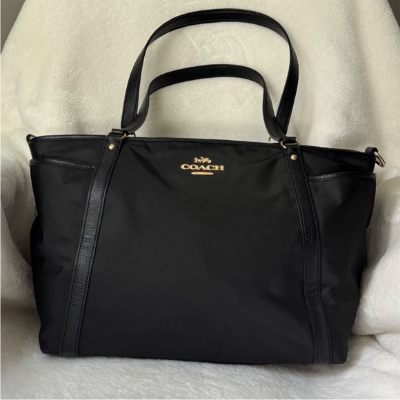 Coach Handbags - Coach Black Nylon Diaper Bag with Changing Pad *LIKE NEW*